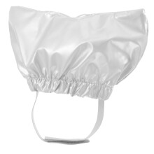 Durable Satin and Eva Pet Bath Cap Silver Color Adjustable Ear Covers for Shower Use
