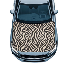 Waterproof Elastic Zebra Stripe Car Hood Cover – Stretch Polyester, Removable, Compatible with Most Cars