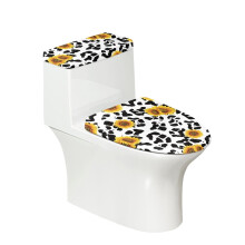 Cow Print Sunflower Toilet Seat Cover Stretchy Fabric 1 Pack