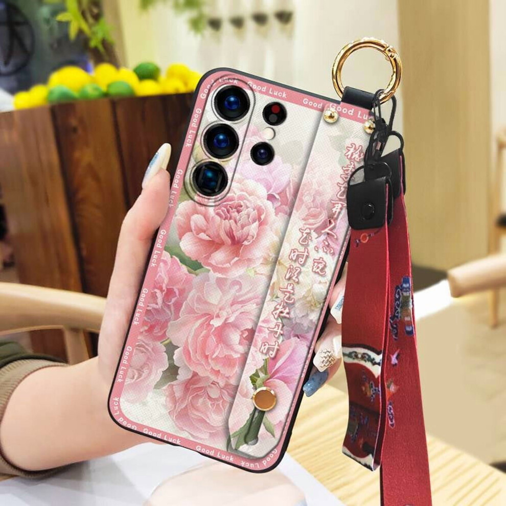 Silicone Phone Case With Wristband & Kickstand For Samsung Galaxy S25 Ultra Â Shockproof, Anti-Knock, Soft Ring Holder 9357860060110