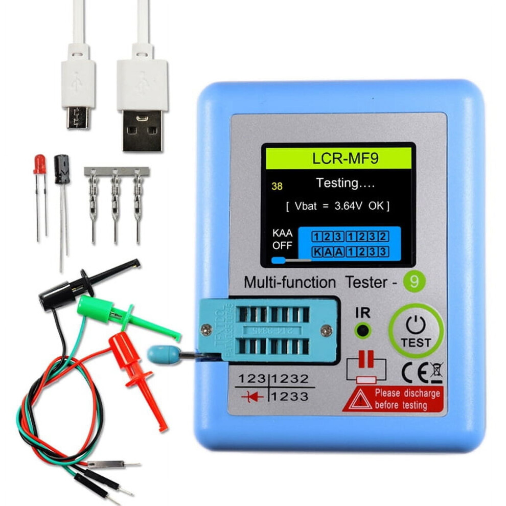 Mf9 Tft Lcd Display Multi-Meter Transistor Tester Diode Triode Capacitor Resistor Meter Mosfet Npn Pnp Triac 9357860060592