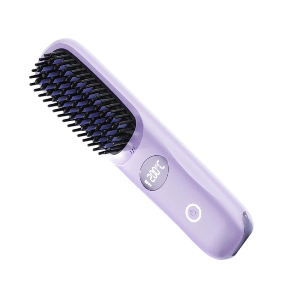 Wireless Hair Straightening Brush Rechargeable Ceramic