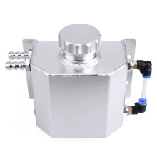 Universal 1L Car Engine Oil Breathable Pot Radiator Coolant Overflow Bottle Collect Crankcase Steam Reservoir Silver