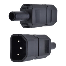 IEC320 C13 Female Power Adapter with Grounding Pin 2 Pack