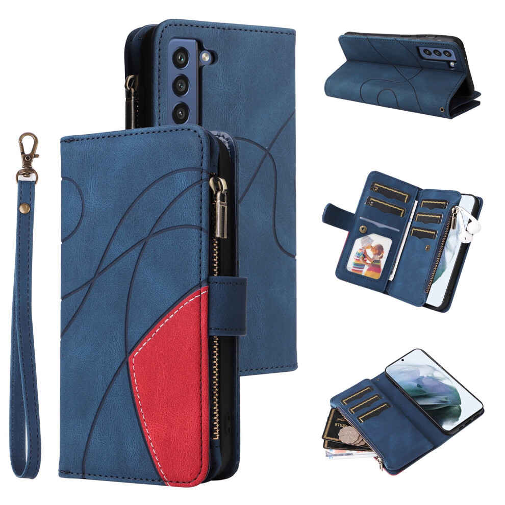 Samsung Galaxy S21 Fe 5G Wallet Case Pu Leather Folio Blue 939152680153