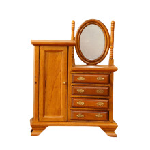 Elegant Miniature Vanity Table for Dollhouses 1:12 Dresser with Drawer Realistic Dressing Table Dollhouses Furniture