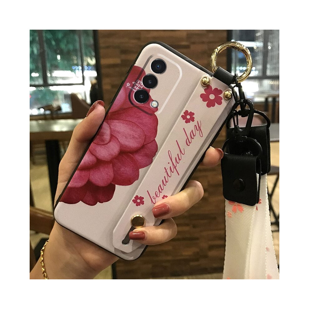 Flower Kickstand Wrist Strap Phone Case Compatible With Oneplus Nord N200 5G Â Anti-Knock, Dustproof, Waterproof Silicone Holder 9180479348054