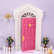 Dollhouse Door Bright Color Beautifully Realistic Colorful Exquisite Decorative Lightweight Miniature Wooden Door Furniture Model Scene Prop