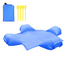 Beach Blanket with Inflatable Pillows, Sandproof & Waterproof, 110.24" x 110.24", Quick-Drying, Includes Pouch & 4 Anchors – Compatible with Travel