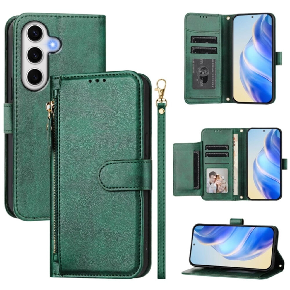 Leather Wallet Case For Samsung Galaxy S24 Fe 5G 6.7 Green 939152682553