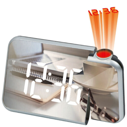LED-Digitalwecker mit Spiegeloberfläche und LCD-Display