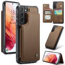 CaseMe Leather Wallet Case for compatible with Samsung Galaxy S21+ 6.7", RFID Blocking, Kickstand, Magnetic Clasp, Shockproof