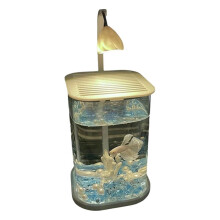 Aquarium de Bureau en Verre avec Éclairage LED, Décoration de Bureau Haut de Gamme pour la Pisciculture A