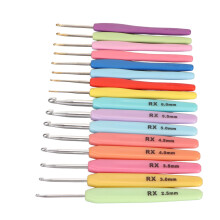 16-teiliger Aluminium-Häkelnadeln-Set mit Etui, ergonomische Handwerkswerkzeuge