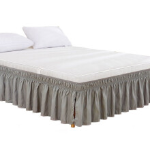 Solid Color Bed Skirt with Elastic 54x75 Inch Fitted Double Bed Cover 15 Inch Drop Dust Ruffle for Box Spring Mattress