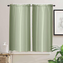Sage Green Ombre Curtains 42"x63", Farmhouse Gradient Drapes with Rod Pocket, 2 Panels – Compatible with Standard Rods