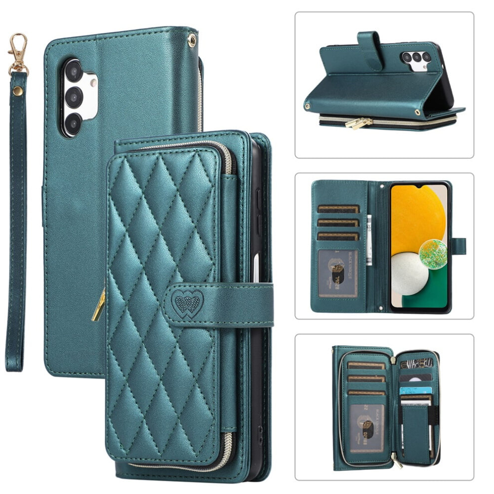 Leather Wallet Case For Samsung Galaxy A13 4G/5G With Green 939152692422