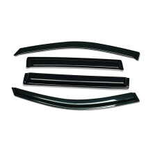 4pcs Sun Rain Wind Deflectors Door Window Visors Outside Mount Channel Style Dark Smoke Tint for GMC for Terrain 2010-2017