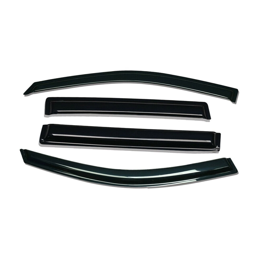 4Pcs Sun Rain Wind Deflectors Door Window Visors Outside Mount Channel Style Smoke Tint For Gmc For Terrain 2010-2017 Dark 9180479769590