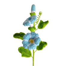 Single Handwoven Morning Glory Bouquet: Sturdy, Easy-Care Floral Decor Present! deep blue