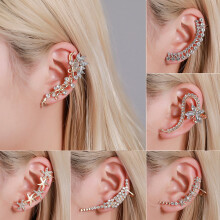 Naierhg1Pc femei stras floare fluture ureche Stud manșetă clip cercei helix bijuterii