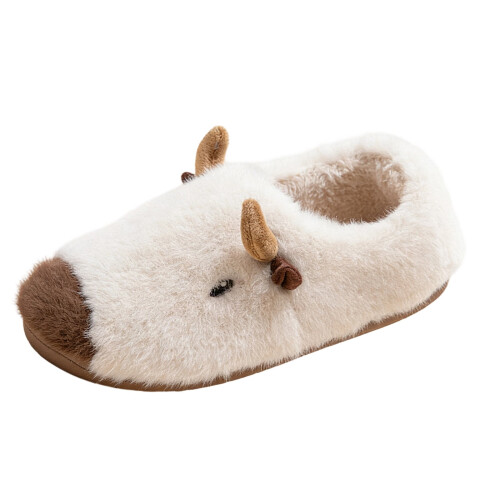 Pantofole da donna Willtoo con simpatica mucca, calde da interno, con suola morbida in cotone 2
