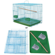 Wire Rectangular Small Cage for Small Birds and Canaries Rekord Equipped Feeders Iron Wire