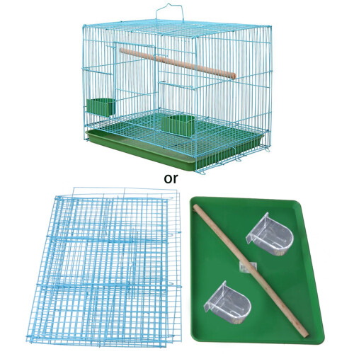 Wire Rectangular Small Cage for Small Birds and Canaries Rekord Equipped Feeders Iron Wire