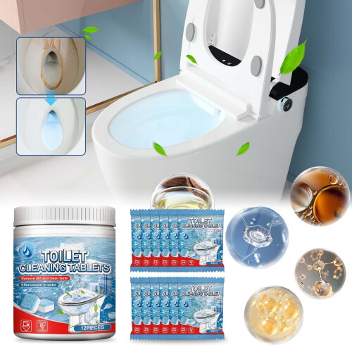 Blue Tablets Value 12 Pack, Cleans and Deodorizer Toilets for a Fresh Smelling Bathroom