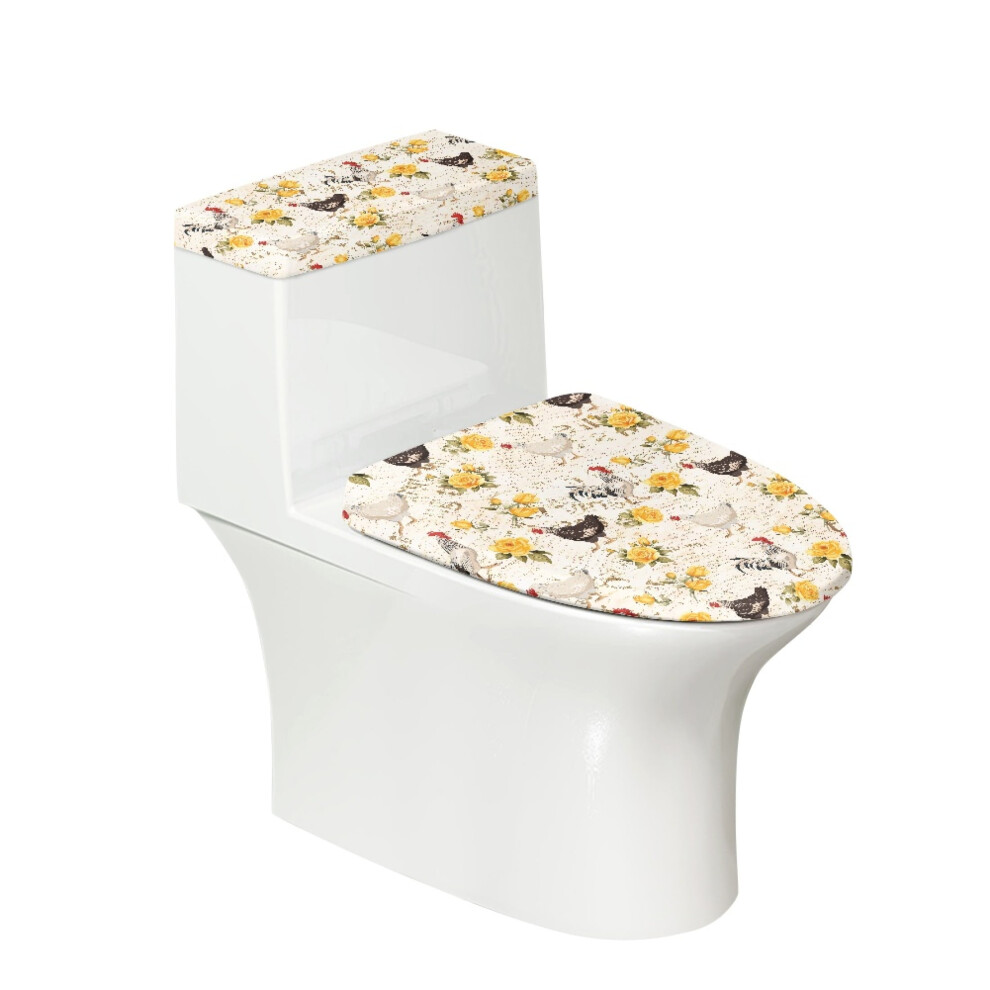 Toilet Lid Cover And Toilet Tank Lid Cover Set Of 2 Dust-Proof Elastic Bottom Toilet Seat Covers Set Stretch 9557311439469