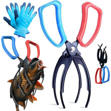 Double-Toothed 3-Tooth Fish Gripper Pliers, 7.9in/20cm Anti-Slip Metal Fishing Tool, Multi-Functional for Anglers