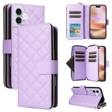 Magnetic Flip Wallet Case for iPhone 16 Plus Purple