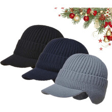 Cozy Head Beanie, Cozyhead Beanie with Elastic Warm Ear Protection, Soft Fuzzy Wool Knitted Hat with Brim for Winter Wear