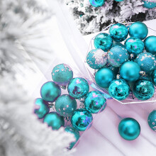 Pastel Glitter Christmas Ball Ornaments (2.36") – Candy Pink, Aqua, Teal, Purple – for Tree, Wedding & Party Decor – Compatible with Standard