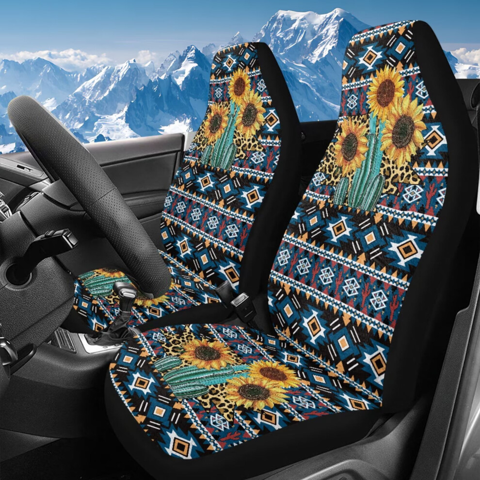 Car Seat Covers High Back Universal Aztec Tribal Set Of 2 Coral 939152712694