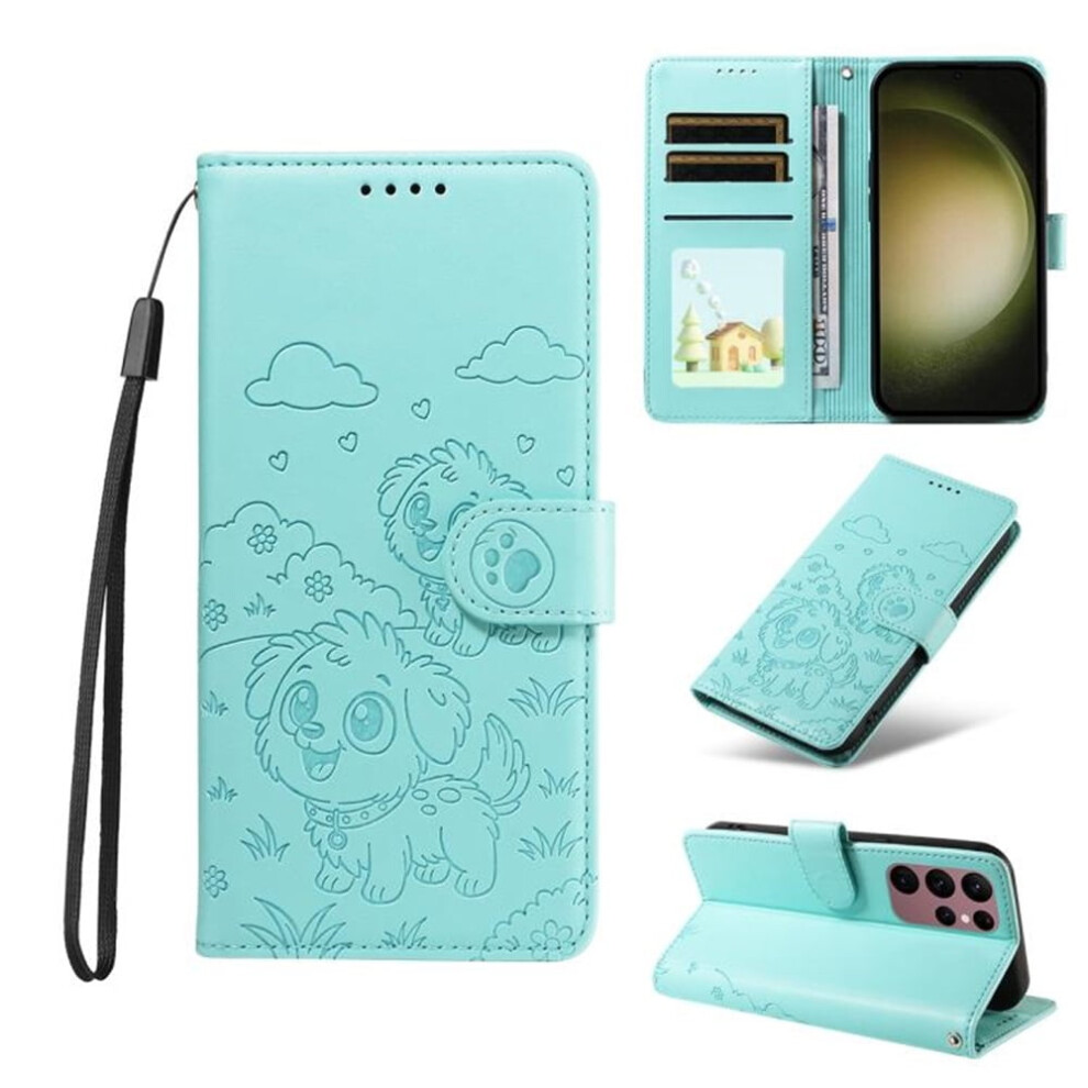 Leather Phone Case For Samsung Galaxy S23 Ultra 5G Green 939152713271