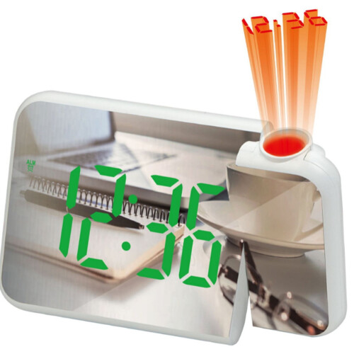 LED-Digitalwecker mit Spiegeloberfläche und LCD-Display