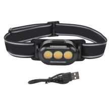 Lampe frontale rechargeable USB-C, ultra-lumineuse, mains libres, avec détecteur de mouvement et plusieurs options de faisceau. Longue autonomie,