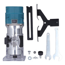 Woodworking Tool Cordless Palm Router, High Precision Electric Hand Trimmer with Transparent Base and Roller Running Along Curve Feature, Adjustable