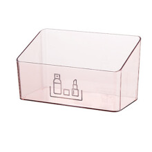Organizador de cosméticos com espelho, porta-pincéis e tampa, compartimentos empilháveis, material antiestático e design à prova de poeira.