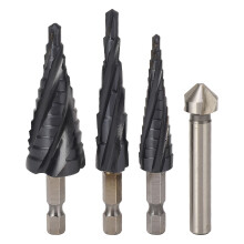 Vier-Spiralnut-Kobaltbohrer-Set, TiAlN-beschichtete M35HSS-Stufenbohrer für schnelleres und gleichmäßigeres Bohren in Edelstahl, Aluminium, Holz