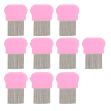 Waterproof Comb Stainless Steel Pin Teeth Rounded Tooth Ends Reusable Metal Lice Comb Flea Lice Combs Anti Slip Bands Double Sided Lice Removal Comb