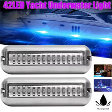 2st 42LED Yacht Undervattensljus Rostfritt Stål Marinbåtslampa Undervattenslampa IP68 Vattentät 80W Båttillbehör