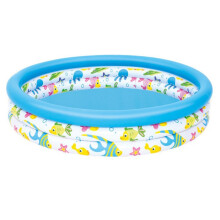 Piscine gonflable pour enfants, modèle Stargaze, 1,22 m x 25 cm (48 po x 10 po), en PVC sans BPA, avec trois trous de gonflage indépendants pour un