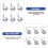 Curtain Hooks Shower Hooks Rhinestone 12pcs 6.2x5cm 5