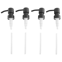 Soap Dispenser Replacement Pump,4Pack Rust-Proof Stainless Steel with Black Metal Coated Pumps Fit Standard 8Oz/16Oz Boston Round Bottles