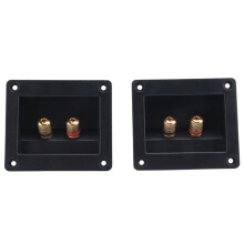 2pcs DIY Car Stereo 2-way Speaker Box Terminal Spring Cup Connector Banana jack and plugs Subwoofer Plugs 93x80mm black