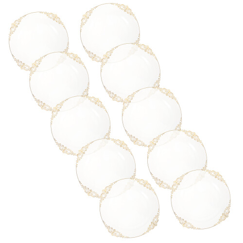 20Pcs Clear Dinner Gold Rimmed Party 1