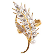 6Pcs Hotel Napkin Ring Napkin Holder Wheat Ears Napkin Buckle Christmas Wedding Party Crystal Napkin Circle Table Decor