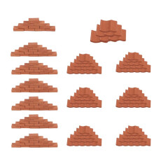 200 StüCke BricksandRoof Fliesen Modellbau Set GefäLschte Rote Ziegel Landschaftsbau Ziegel Puppenhaus DIY Garten ZubehöR